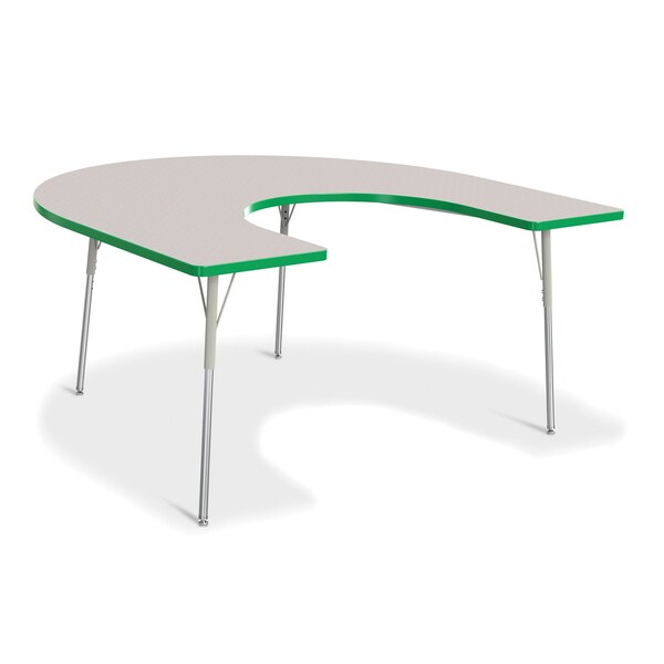 Berries Horseshoe Activity Table, 66 in. x 60 in., A-height, Freckled Gray/Green/Gray